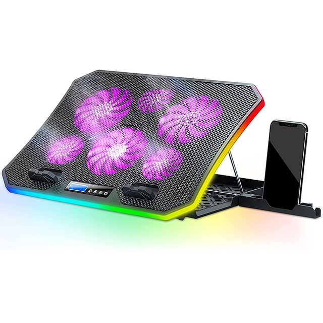 Leizun Best Sell Portable Laptop Cooling Pad LZ-D10 2 USB Ports LED Light LCD Screen 3 Modes Air-Cooled for up to 17" Laptops