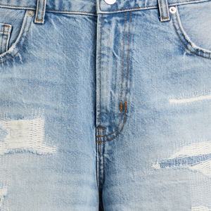 Shorts en jean déchirés pour hommes, nouveau design, délavage bleu, logo personnalisé, prix d'usine - Product Image 6