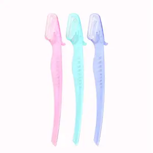 Good quality hotel supplier Transparent ABS plastic handle Facial Eyebrow Razors Trimmer