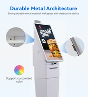 Kiosco de Autoservicio de 21.5 Pulgadas con Soporte de Piso, Terminal de Autopago, Escáner QR, NFC Opcional para Restaurantes y Tiendas de Conveniencia