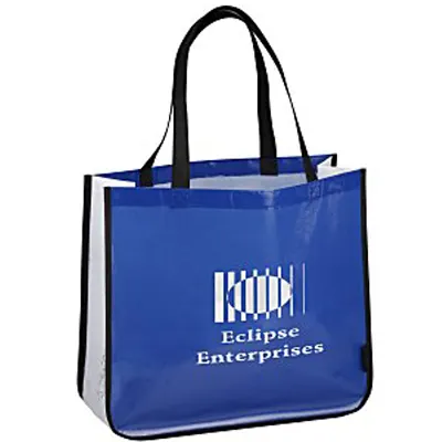 Pubblicità laminata in polipropilene Shopper Tote bag con logo stampato personalizzato