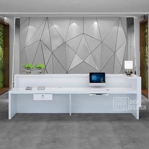 <span class=keywords><strong>Bianco</strong></span> lucido di lusso anteriore moderna scrivania reception ufficio display A LED farmacia reception contatore - Product Image 4