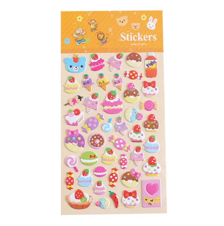 Decoratie Cartoon Dier Pvc Foam Puffy Bubble 3D Stereo Stickers