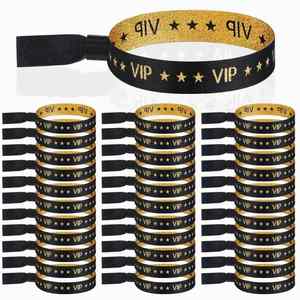 Pulsera de poliéster personalizada con hilo dorado y plateado para eventos, con logotipo, para fines promocionales - Product Image 2