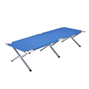 Cama dobrável portátil para acampamento, cama antiga de metal/ferro