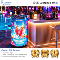 Écran LED Numérique Créatif Étanche RX Hot Sales GOB Cans avec WiFi pour Réfrigérateur, Affichage Publicitaire Flexible Intérieur/Extérieur