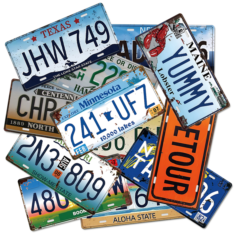 Wholesale Customized Decorative Aluminum License Tin Sign Embossed Metal Plate Plaque Custom Metal Sign for Decoration