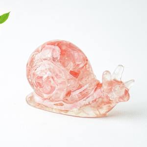 Alta calidad, venta al por mayor, 26*42mm, chips de cristal Natural, artesanías de resina, tallado de <span class=keywords><strong>caracol</strong></span>, artesanías, regalos de decoración del hogar de animales - Product Image 6