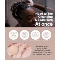 Erigeron 2-IN-1 Sampo Batang Herbal Organik Vegan Minyak Kelapa Pink Clay Mochi untuk Perawatan Kulit Kepala, Pertumbuhan Rambut, dan Anti Ketombe