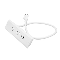 2 Stopkontak Listrik Tersembunyi dengan USB-A+C (5V, 3.1A) untuk Meja Kantor & Penggunaan Rumah, Steker NEMA 5-15P, Kabel 16/3 SJT, 12A 125VAC