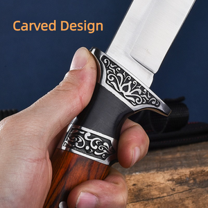 Couteau de poche pliant en acier inoxydable avec manche en bois de haute qualité, personnalisable, OEM, pour survie en extérieur, camping, bricolage - Product Image 5