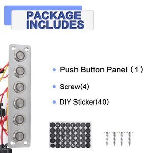 6-gang Marine RV thuyền Caravan du thuyền Led chuyển đổi ánh sáng bảng điều chỉnh không thấm nước <span class=keywords><strong>push</strong></span> <span class=keywords><strong>button</strong></span> với nút màu đỏ Max điện áp 12V Max hiện tại - Product Image 2