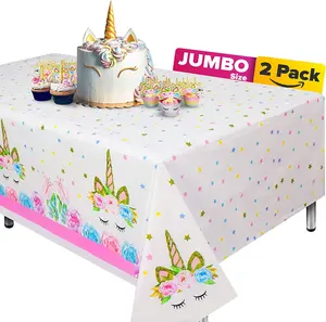 Birthday Party Banquet Decorations Table Cover Plastic Disposable Tablecloth for for Kids Baby Party Birthday