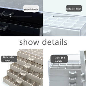 120 rejilla transparente multifunción herramientas de almacenamiento verde claro Rosa joyería caja de cajón de diamantes de imitación acrílico uñas encanto caja de almacenamiento - Product Image 3