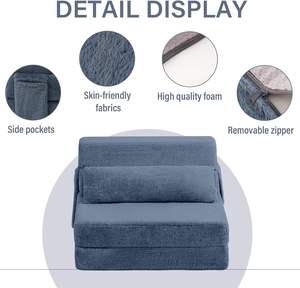 Modern <b>Single</b> Size Folding <b>Sofa</b> <b>Bed</b> Multifunctional Foldable Couch For Living Room Bedroom Guest Use - Product Image 3