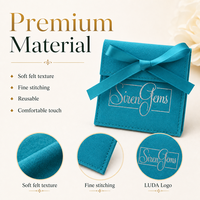 Sac à rabat en velours et flanelle personnalisé de qualité supérieure pour bijoux, avec logo, pour boucles d'oreilles, bagues, colliers, emballage cadeau en daim, vente en gros