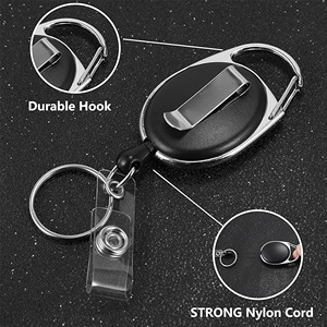 Wholesale Retractable Badge Reel Carabiner <b>Belt</b> Clip Key Ring for Travel Agency Automotive Retractable ID Card Holders Carabiner - Product Image 4