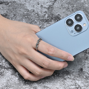 Titanium Steel <b>Ring</b> Unisex Steel Black Minimalist Style Gift Jewelry - Product Image 3