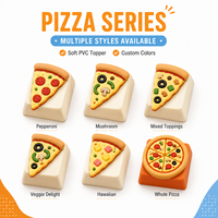 Custom Colors Pizza Keycaps OEM Profile Soft PVC Durable Food Key Cap Novelty Artisan Keycaps for Mechanical Keyboard