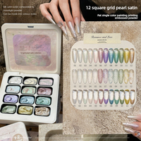 ODM OEM Gel de transfert pour plaque en acier, gel satiné perlé 12 grilles, gel jacquard, gel pour effet œil de chat, fournitures professionnelles pour salon de manucure