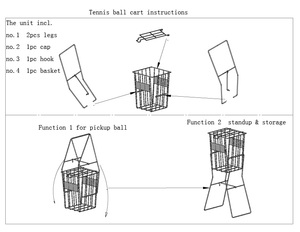 Steel <strong>Tennis</strong> <strong>Ball</strong> Picker <strong>Basket</strong> for Picking up <strong>Balls</strong> During Training Essential <strong>Tennis</strong> Training Equipment - Product Image 5