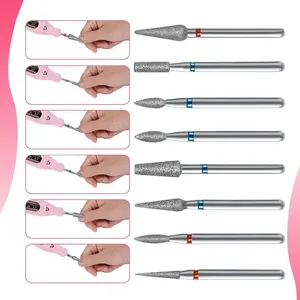 10 pièces de fraises diamantées pour manucure, accessoires de perceuse à ongles électrique, machine à pédicure, lime à ongles, outil de dépose de gel - Product Image 2