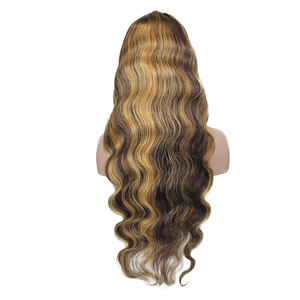 Pelucas de Cabello Humano Virgen con Frente de Encaje en Oferta, Peluca de Cabello Humano con Frente de Encaje con Reflejos P4/27 y Ondas Suaves - Product Image 3