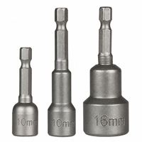 Jeu d'embouts magnétiques industriels pour visseuse, tige hexagonale 1/4, embouts de 10 mm et 16 mm, pour perceuse électrique, fixation et réparation