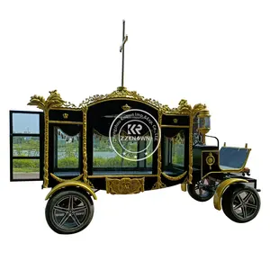 High Quality White Chariot Horse Drawn Hearse For Sale Hearse Funeral Funeral Supplier Coffin Horse Carriage