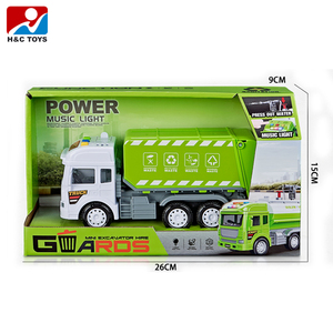Jouet de <span class=keywords><strong>camion</strong></span> à ordures en plastique de simulation de friction inertielle pour enfants avec lumières et musique pour enfants - Product Image 3
