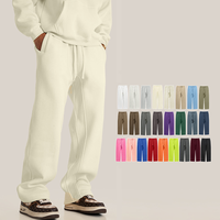 Pantalon en Polaire Épais à Jambe Droite pour Homme, de Couleur Unie, Ample, Décontracté, Grande Taille, Unisexe, 345G