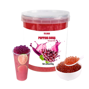 Perles de boba éclatantes aromatisées à la fraise de haute qualité en concentré en bouteille pour les boissons à bulles et les garnitures de boissons premium - Product Image 1