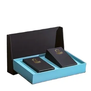Fábrica personalizada papelão preto caixa 2 garrafas perfume embalagem caixa 50ml levar a indústria bom preço dobrável perfume caixa