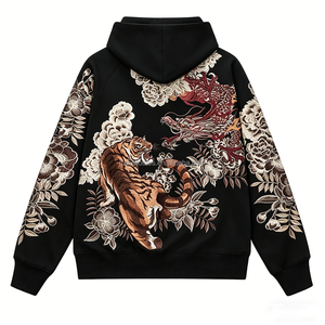 Fabricants de sweats à capuche zippés oversize en molleton de coton vierge, avec patch logo personnalisé, broderie 3D et impression, pour la personnalisation par couture - Product Image 1