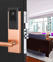 Cerradura de puerta de tarjeta inteligente RFID de Hotel de Software gratuito sin llave eléctrica con opción de almacenamiento de datos en la nube puerta de acero