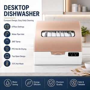 Lave-vaisselle de comptoir pour 6 couverts avec 72 programmes ° Sèche-cheveux à air chaud PTC C Hot Wash 360 °   Entrée d'eau à conception ouverte par pulvérisation - Product Image 5