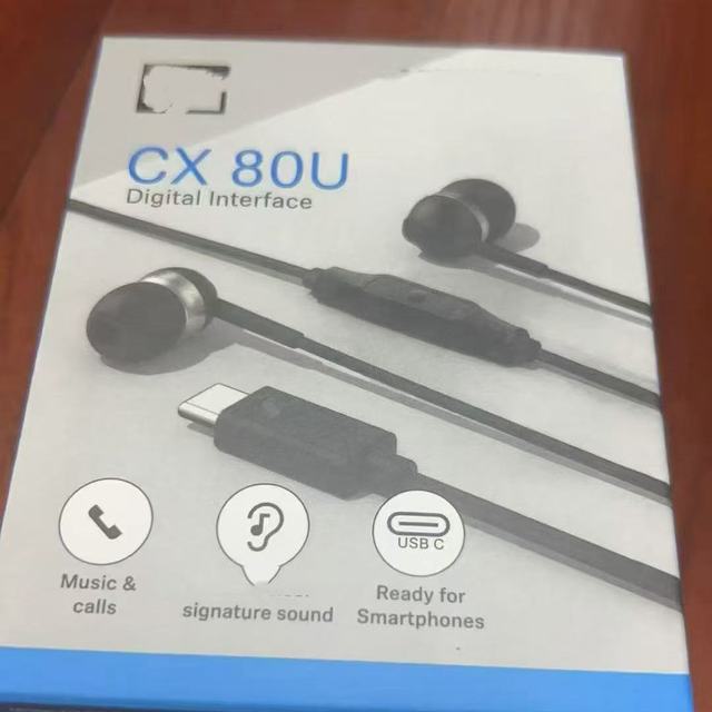 Wholesale Original In-Ear Headphones Flat Type-C Earphones CX80U Stereo Earbuds Deep Bass for Sennheiser IPHONE