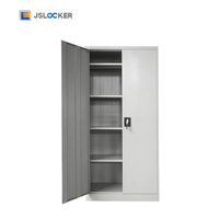 Classeur de bureau moderne à 5 niveaux en métal Armoires de rangement en acier à 2 portes pour salle à manger, cuisine et atelier en plein air-Prix d'usine
