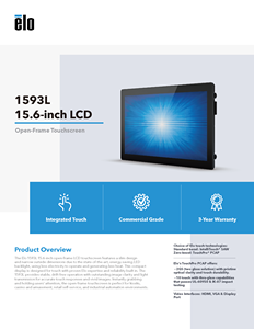 Elo Original E331799 15.6\" Open-Frame <b>Touch</b> <b>Screen</b> <b>Computer</b> Monitor 10-<b>Touch</b> Capacitive USB & DVI Interfaces 1593L <b>Touch</b> <b>Screen</b> - Product Image 5