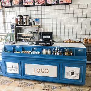 YOSLON YSN-SYT01 boulangerie Pain vitrine <span class=keywords><strong>comptoir</strong></span> en bois massif armoire à pain à <span class=keywords><strong>angle</strong></span> Droit bar en marbre arc caisse - Product Image 5