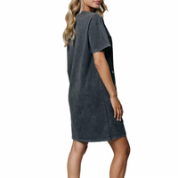 T-shirt décontracté pour femme, effet délavé, motif personnalisé, robe t-shirt vintage usée pour femme