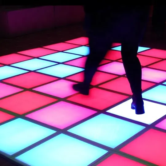 Juego activo de neón LED piso 30x30cm control remoto interactivo LED pista de baile para juegos de niños