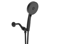 Pomme de douche à effet pluie à main en plastique ABS Support en laiton Surface plaquée Robinet de salle de bain au design moderne à économie d'eau à 3 fonctions
