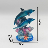 Vente en gros de statues de vie marine en polyrésine 3D peintes à la main dauphin requin corail étoile de mer plage souvenir cadeau motif animal