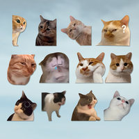 Personaliti créatif mignon drôle Meme chat cahier bagages voiture autocollants réutilisables PVC 1 an de garantie expression surprise