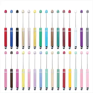 2 trong 1 mới lạ 2024 trẻ em papeleria Kawaii beadable bút stylus Cá nhân hoá tùy chỉnh hạt trang trí nhựa beadable bút stylus