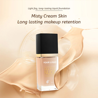 Vente en gros de maquillage sous marque privée, huile hydratante imperméable, contrôle, fond de teint liquide 40ml, couverture complète pour peau grasse et sèche