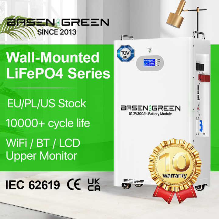 Basen 48v 300ah Lithium Ion Battery 15kwh 51.2v 300ah Solar Lifepo4 ...