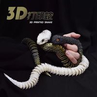 Veilleuse Viper 3D imprimée de 60 cm, Ornement créatif arc-en-ciel fait main, Modèle articulé animalier pour enfants, Cadeau en plastique