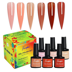 ชุดยาทาเล็บเจลยูวีแอลอีดีแบบขายส่ง 6 สี ขนาด 8 มล. พร้อมฉลาก - Product Image 1